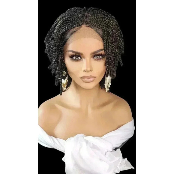 ✨FLASH SALE✨ Handmade Short Bob Braided Wig – 20% Off | Full Lace, No Pain - Picture 4 of 16